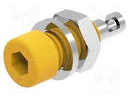 Connector: 2mm banana; socket; 10A; 33VAC; 70VDC; yellow ELECTRO-PJP