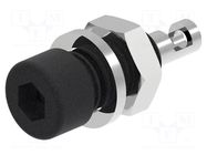 Connector: 2mm banana; socket; 10A; 33VAC; 70VDC; black ELECTRO-PJP