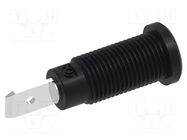 Socket; 2mm banana; 10A; 600V; 29.2mm; black; on panel,screw ELECTRO-PJP