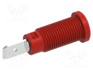 Socket; 2mm banana; 10A; 600V; 29.2mm; red; on panel,screw ELECTRO-PJP