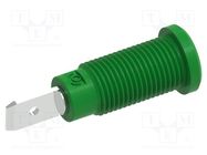 Socket; 2mm banana; 10A; 600V; 29.2mm; green; on panel,screw ELECTRO-PJP