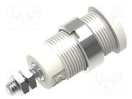 Connector: 4mm banana; socket; 36A; 1kV; white; nickel plated ELECTRO-PJP