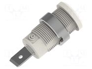 Connector: 4mm banana; socket; 36A; 1kV; white; nickel plated; 34mm ELECTRO-PJP