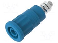 Connector: 4mm banana; socket; 1kV; 36A; blue; nickel plated ELECTRO-PJP