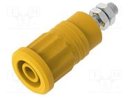 Socket; 4mm banana; 36A; 1kV; yellow; nickel plated; insulated ELECTRO-PJP