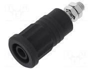 Connector: 4mm banana; socket; 1kV; 36A; black; nickel plated ELECTRO-PJP