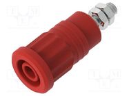 Socket; 4mm banana; 36A; 1kV; red; nickel plated; on panel,push-in ELECTRO-PJP