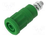 Connector: 4mm banana; socket; 36A; 1kV; green; nickel plated ELECTRO-PJP