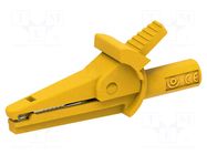 Crocodile clip; 10A; 600VDC; yellow; Grip capac: max.6mm ELECTRO-PJP