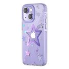 Kingxbar Heart Star Series case for iPhone 14 Plus purple star case, Kingxbar