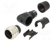Connector: M16; plug; male; soldering; for cable; PIN: 7; 5A; 32V BINDER