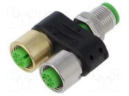 Adapter; 7000; M12 male 5pin,M12 female 4pin x2 MURRELEKTRONIK