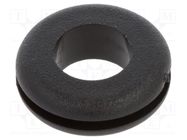 Grommet; Ømount.hole: 10.2mm; Øhole: 7mm; black; 0÷80°C; PVC ESSENTRA