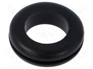 Grommet; Ømount.hole: 22mm; Øhole: 16mm; black; -40÷125°C; EPDM ESSENTRA