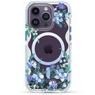 Kingxbar Flora Series magnetic case for iPhone 14 Plus MagSafe decorated with orchid flowers print, Kingxbar
