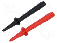 Set of measuring probes; 10A; 1kV; red and black; Contacts: brass 