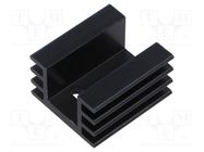 Heatsink: extruded; U; TO220; black; L: 35mm; W: 32mm; H: 20mm; 8K/W ALUTRONIC