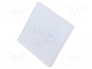 Touch switch; 200÷240VAC; No.of butt: 2; white; tempered glass MOES