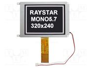 Display: TFT; 5.7"; 320x240; Illumin: LED; Dim: 160x109x7mm; RGB RAYSTAR OPTRONICS