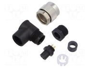 Connector: M9; plug; female; Plating: gold-plated; 125V; 4A; IP67 BINDER