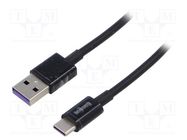 Cable; USB A plug,USB C plug; 1m; black; 66W BASEUS