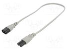 Cable; 2x0.75mm2; IEC C7 female,IEC C8 male; PVC; 0.5m; grey; 2.5A LIAN DUNG