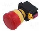 Switch: emergency stop; 22mm; Stabl.pos: 2; NC; red; LED; IP65; Pos: 2 IDEC