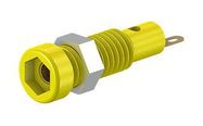 SOCKET, 2MM, PANEL, YELLOW, PK10