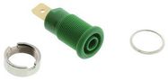 SOCKET, 4MM, SHROUDED, GREEN, PK5