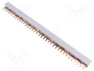 Busbar; 10mm2; Poles: 3; Urated: 400V; 63A; fork; No.of mod: 18; PVC PAWBOL