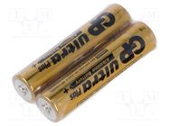 Battery: alkaline; AAA,R3; 1.5V; non-rechargeable; Ø10.5x44.5mm GP