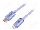 Cable; USB 2.0; Apple Lightning plug,USB C plug; 2m; blue; 20W BASEUS
