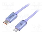 Cable; USB 2.0; Apple Lightning plug,USB C plug; 2m; violet; 20W BASEUS