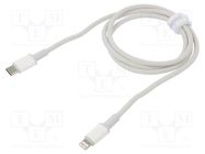Cable; USB 2.0; Apple Lightning plug,USB C plug; 1m; white; 20W BASEUS