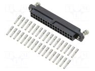 Connector: wire-wire/PCB; socket,plug; female; PIN: 34; 3A; 800V HARWIN