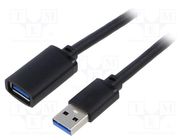 Cable; USB 3.0; USB A socket,USB A plug; 1.5m; black BASEUS