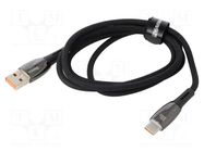 Cable; USB A plug,USB C plug; 1m; black; grey (dark); textile BASEUS