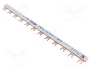 Busbar; 16mm2; Poles: 1; Urated: 400V; fork; Pitch: 27mm; L: 210mm; PVC PAWBOL