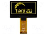 Display: OLED; graphical; 2.42"; 128x64; Dim: 60.5x37x2.01mm; 1x22 RAYSTAR OPTRONICS