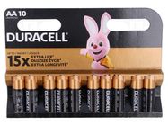 Battery: alkaline; AA; 1.5V; non-rechargeable; 10pcs; BASIC DURACELL