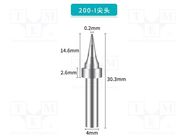 Tip; conical; 0.2mm; for soldering station SHENZHEN BAKON ELECTRONIC