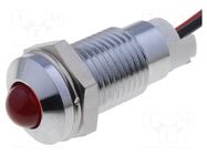 Indicator: LED; prominent; red; 24VDC; Ø8mm; Plating: chromium SIGNAL-CONSTRUCT