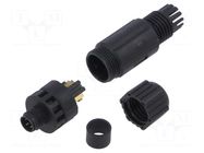 Connector: M8; plug; male; straight; screw terminal; for cable AMPHENOL