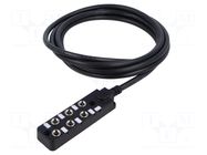 Distribution box; M8; PIN: 3; 3m; socket; 3A; IP67; IN: 6; OUT: 1 AMPHENOL LTW
