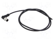 Connector: M12; 4A; 60V; plug; male; PIN: 5; IP68,IP69K; angled; 1m AMPHENOL LTW