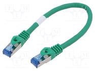 Patch cord; S/FTP; 6a; stranded; CCA; LSZH; green; 0.25m; 26AWG LANBERG