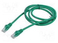 Patch cord; U/UTP; 6; stranded; CCA; PVC; green; 1.5m; 26AWG; Cores: 8 LANBERG