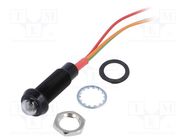 Indicator: LED; prominent; red/amber/green; 12VDC; Ø8.1mm; IP67 MARL