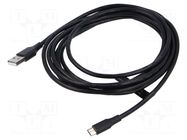 Cable; USB 2.0; USB A plug,USB B micro plug; nickel plated; 3m VENTION