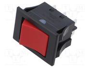 ROCKER; DPDT; Pos: 2; ON-ON; 16A/250VAC; 5A/72VDC; red; IP67; none; JW NKK SWITCHES